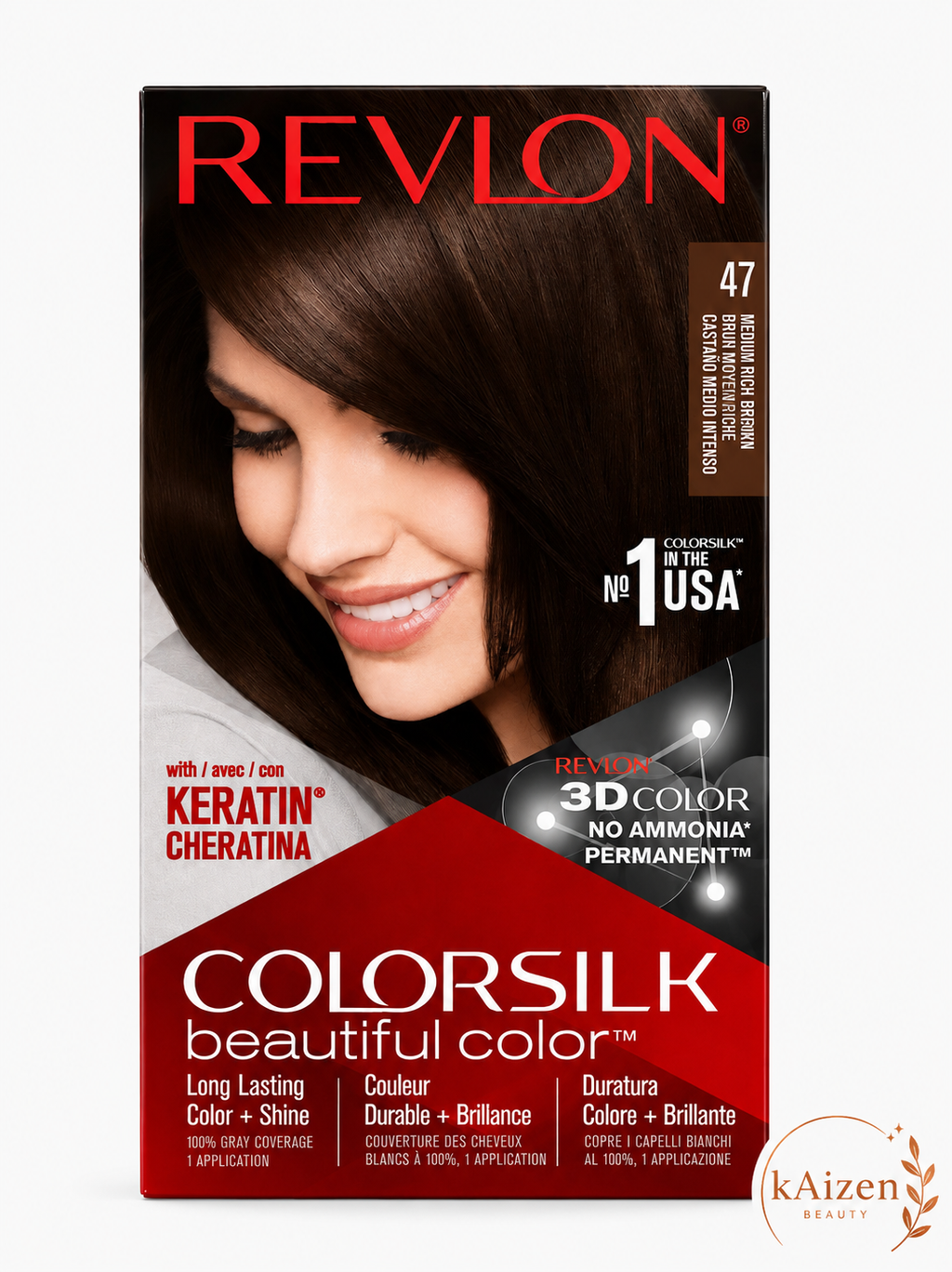 REVLON ColorSilk Beautiful Color Hair Color – 47 Medium Rich Brown