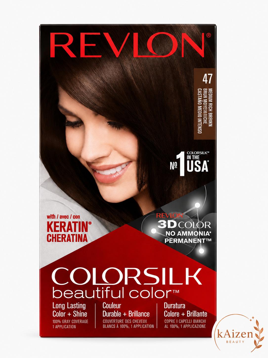 REVLON ColorSilk Beautiful Color Hair Color – 47 Medium Rich Brown