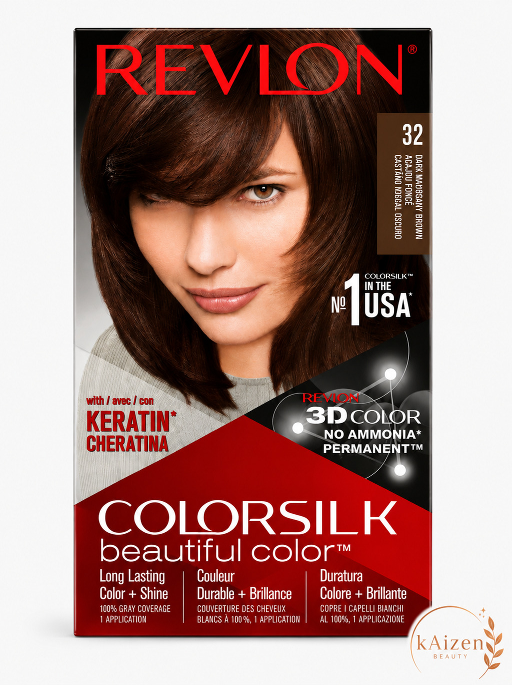 REVLON ColorSilk Beautiful Color Hair Color – 32 Dark Mahogany Brown